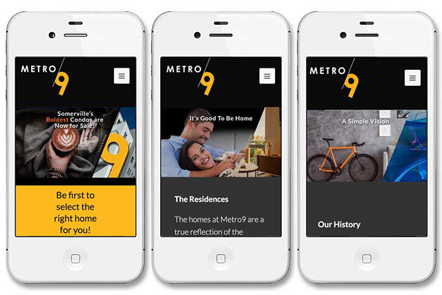 Full service website design - Metro9 mobile view