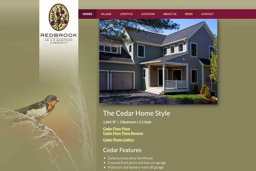 Full Service Website Design - Redbrook Models Page