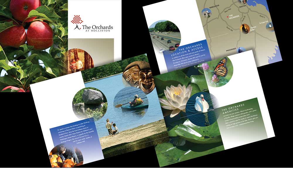 provided design services for print collateral for The Orchards in Holliston