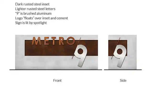 Metro9 exterior signage